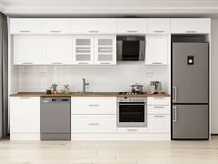 Alvinka 385X240 Cm Klasik Mebran Mutfak Dolabı Mb-E80S60S45-3 Mebran | Beyaz - Mdf