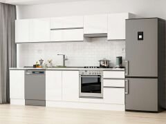 Alvinka 305X210 Cm High Gloss Mutfak Dolabı M-E90S45S50-1 High Gloss | Beyaz - Mdf