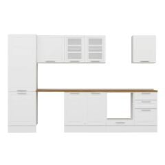 Alvinka 310X210 Cm Klasik Mebran Mutfak Dolabı Mb-E80B60S50-3 Mebran | Beyaz - Mdf