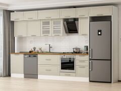 Alvinka 385X240 Cm Klasik Mebran Mutfak Dolabı Mb-E80S60S45-3 Mebran | Kumtaşı - Mdf