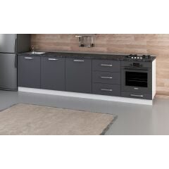 Minar 300 Cm Mutfak Dolabı Beyaz Antrasit 300-A10-Alt Modül