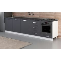 Minar 300 Cm Mutfak Dolabı Beyaz Antrasit 300-A10-Alt Modül