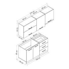 Minar 210 Cm Mutfak Dolabı Beyaz 210-B4