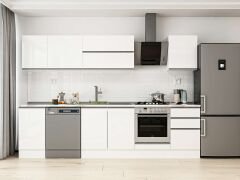 Alvinka 305X210 Cm High Gloss Mutfak Dolabı M-E90S45S50-2 High Gloss | Beyaz - Suntalam