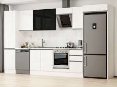 Alvinka 385X222 Cm High Gloss Mutfak Dolabı Mbb-E90B50S45-3 High Gloss | Beyaz - Suntalam