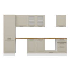 Alvinka 310X210 Cm Klasik Mebran Mutfak Dolabı Mb-E80B60S50-3 Mebran | Kumtaşı - Mdf