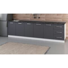 Minar 300 Cm Mutfak Dolabı Beyaz Antrasit 300-A2-Alt Modül