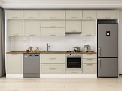 Alvinka 390X240 Cm Klasik Mebran Mutfak Dolabı Mb-E80S60S50-1 Mebran | Kumtaşı - Suntalam