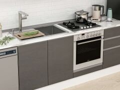 Alvinka 305X210 Cm High Gloss Mutfak Dolabı M-E90S45S50-2 High Gloss | Antrasit - Suntalam