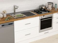 Alvinka 390X240 Cm Klasik Mebran Mutfak Dolabı Mb-E80S60S50-1 Mebran | Beyaz - Mdf