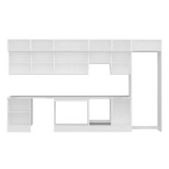 Alvinka 390X240 Cm Klasik Mebran Mutfak Dolabı Mb-E80S60S50-1 Mebran | Beyaz - Mdf