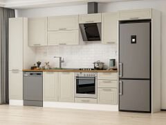 Alvinka 375X222 Cm Klasik Mebran Mutfak Dolabı Mbb-E80B45S50-2 Mebran | Kumtaşı - Mdf