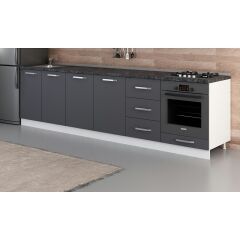 Minar 300 Cm Mutfak Dolabı Beyaz Antrasit 300-A4-Alt Modül