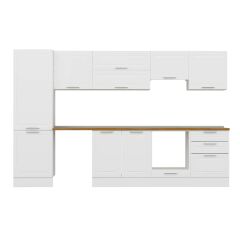 Alvinka 320X210 Cm Klasik Mebran Mutfak Dolabı Mb-E80B60S60-1 Mebran | Beyaz - Mdf