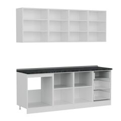 Minar 210 Cm Mutfak Dolabı Beyaz Antrasit 210-A1