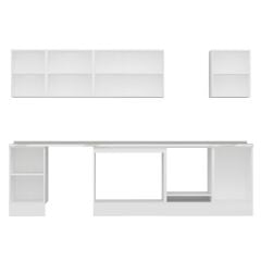 Alvinka 305X210 Cm High Gloss Mutfak Dolabı M-E90S45S50-3 High Gloss | Beyaz - Mdf