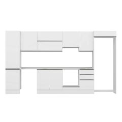 Alvinka 390X222 Cm High Gloss Mutfak Dolabı Mbb-E90B50S50-1 High Gloss | Beyaz - Mdf