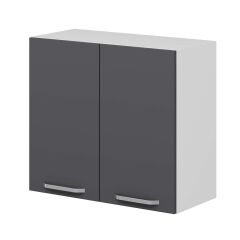 Alvinka Mutfak Modül Duz Üst 2Dk1R 80-H72Cm Dolap Beyaz Antrasit Mdf