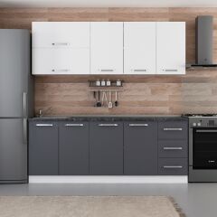 Minar 210 Cm Mutfak Dolabı Beyaz Antrasit 210-A2