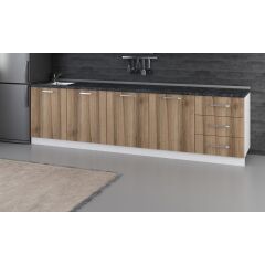 Minar 300 Cm Mutfak Dolabı Beyaz Dore 300-D3-Alt Modül