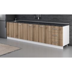 Minar 300 Cm Mutfak Dolabı Beyaz Dore 300-D3-Alt Modül