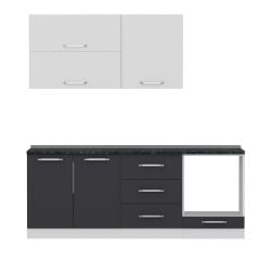 Minar 210 Cm Mutfak Dolabı Beyaz Antrasit 210-A3