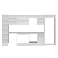 Alvinka 375X222 Cm Klasik Mebran Mutfak Dolabı Mbb-E80B45S50-3 Mebran | Antrasit - Mdf