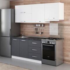 Minar 210 Cm Mutfak Dolabı Beyaz Antrasit 210-A4