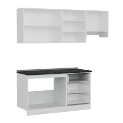 Minar 210 Cm Mutfak Dolabı Beyaz Antrasit 210-A4