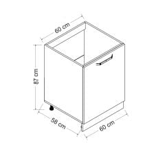 Minar 60 Cm Mutfak Dolabı Beyaz 60-B1-Alt Modül