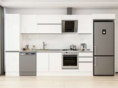 Alvinka 390X222 Cm High Gloss Mutfak Dolabı Mbb-E90B50S50-2 High Gloss | Beyaz - Suntalam