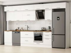 Alvinka 390X240 Cm Klasik Mebran Mutfak Dolabı Mb-E80S60S50-2 Mebran | Beyaz - Mdf