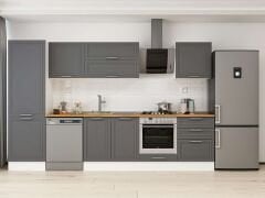 Alvinka 320X210 Cm Klasik Mebran Mutfak Dolabı Mb-E80B60S60-2 Mebran | Antrasit - Suntalam