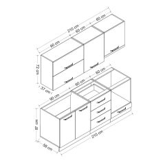 Minar 210 Cm Mutfak Dolabı Beyaz Antrasit 210-A5