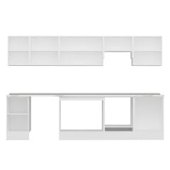 Alvinka 315X210 Cm High Gloss Mutfak Dolabı M-E90S45S60-1 High Gloss | Beyaz - Mdf