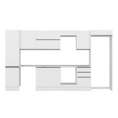 Alvinka 390X222 Cm High Gloss Mutfak Dolabı Mbb-E90B50S50-2 High Gloss | Beyaz - Mdf