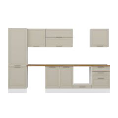 Alvinka 320X210 Cm Klasik Mebran Mutfak Dolabı Mb-E80B60S60-2 Mebran | Kumtaşı - Suntalam