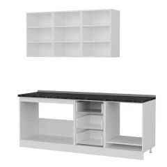 Minar 210 Cm Mutfak Dolabı Beyaz Antrasit 210-A6