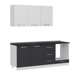 Minar 210 Cm Mutfak Dolabı Beyaz Antrasit 210-A6