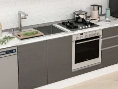 Alvinka 315X210 Cm High Gloss Mutfak Dolabı M-E90S45S60-1 High Gloss | Antrasit - Suntalam