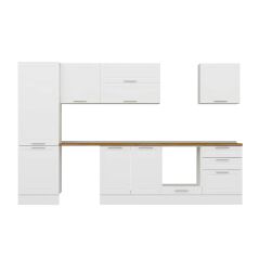 Alvinka 320X210 Cm Klasik Mebran Mutfak Dolabı Mb-E80B60S60-2 Mebran | Beyaz - Mdf