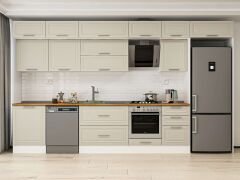 Alvinka 390X240 Cm Klasik Mebran Mutfak Dolabı Mb-E80S60S50-2 Mebran | Kumtaşı - Mdf