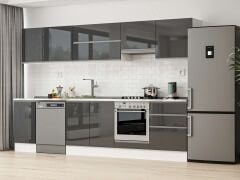 Alvinka 315X210 Cm High Gloss Mutfak Dolabı M-E90S45S60-1 High Gloss | Antrasit - Mdf