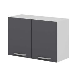 Alvinka Mutfak Modül Duz Üst 2Dk1R 90-H60Cm Dolap Beyaz Antrasit Mdf