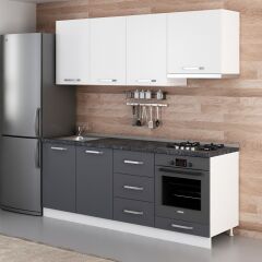 Minar 210 Cm Mutfak Dolabı Beyaz Antrasit 210-A8