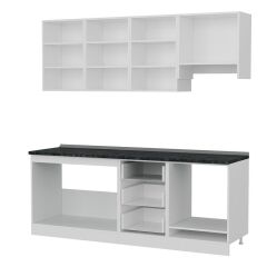 Minar 210 Cm Mutfak Dolabı Beyaz Antrasit 210-A8