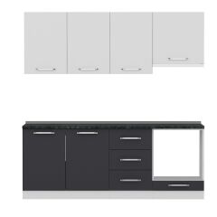 Minar 210 Cm Mutfak Dolabı Beyaz Antrasit 210-A8