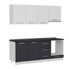 Minar 210 Cm Mutfak Dolabı Beyaz Antrasit 210-A8