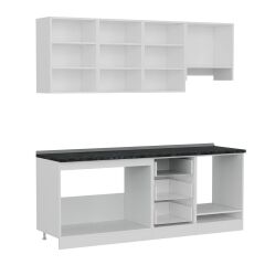 Minar 210 Cm Mutfak Dolabı Beyaz Antrasit 210-A8