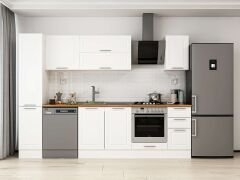Alvinka 290X210 Cm Klasik Mebran Mutfak Dolabı Beyaz Beyaz Mb-E90B40S40-2